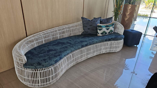 Rattan Curved Sofa